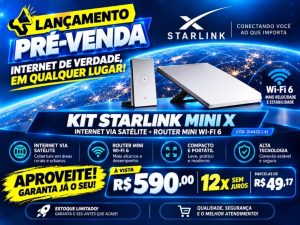 Lançamento: Kit Starlink Mini X chega com preço especial de R$ 590 e em até 12 vezes sem juros na Gazin
