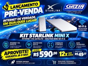 Lançamento: Kit Starlink Mini X chega com preço especial de R$ 590 e em até 12 vezes sem juros na Gazin
