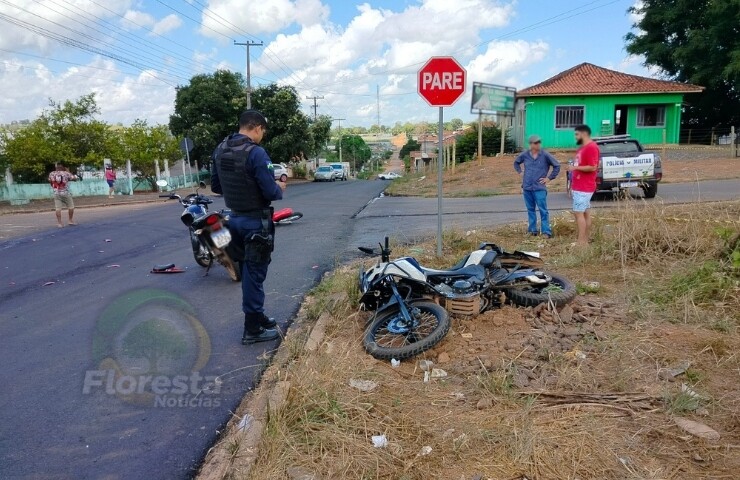 Urgente: Acidente entre motocicletas deixa feridos em cruzamento de Alta Floresta D’Oeste