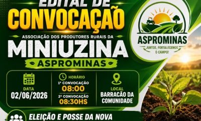 Edital de convocação – Assembleia Geral extraordinária da Associação dos Produtores Rurais da Miniuzina
