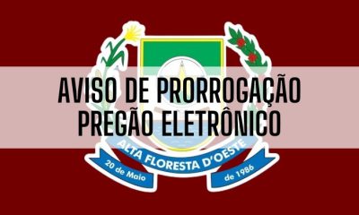 Aviso de prorrogação licitação pregão eletrôncio nº25/2026