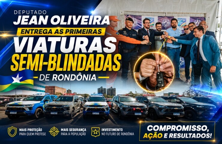 "Investir em segurança é proteger vidas", afirma Jean Oliveira durante entrega das primeiras viaturas semi-blindadas de Rondônia