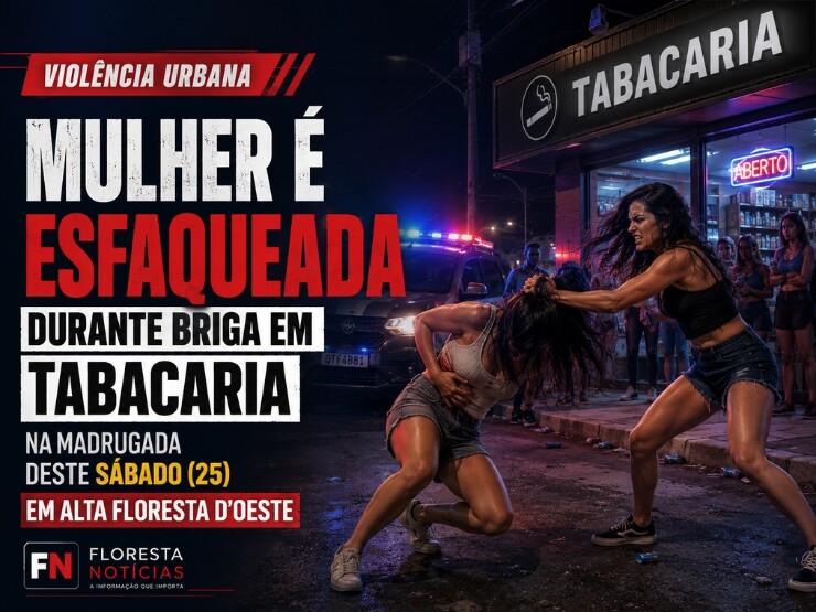 Mulher é esfaqueada durante briga em tabacaria na madrugada deste sábado (25) em Alta Floresta d’Oeste
