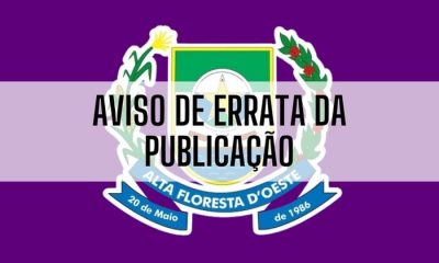 Aviso de errata da publicação pregão eletronico 46/2026