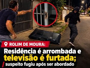 Rolim de Moura: Residência é arrombada e televisão é furtada; suspeito fugiu após ser abordado